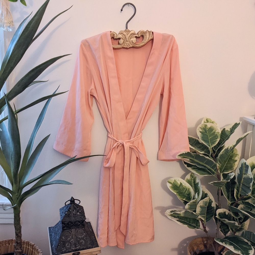 Bunny Street Light Peach Satin Robe